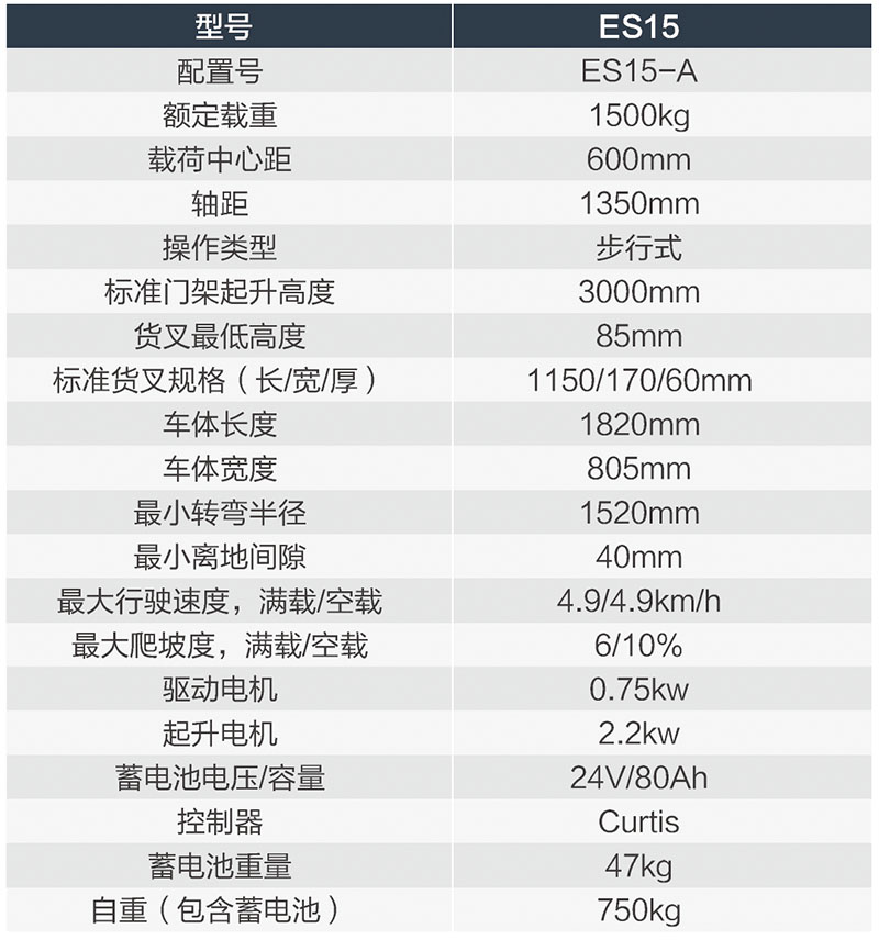 ES15-A步行式堆高车